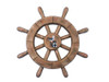 Handcrafted Rustic Wood Finish Decorative Ship Wheel With Seagull 12" from Hampton Creations Handcrafted Rustic Wood Finish Decorative Ship Wheel With Seagull 12" from Hampton Creations