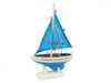 Handcrafted Wooden Light Blue with Light Blue Sails Pacific Sailer Model Sailboat Decoration 9" from Hampton Creations