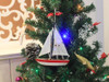 Handcrafted Wooden USA Sailboat Model Christmas Tree Ornament 9" from Hampton Creations