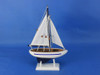 Handcrafted Wooden Blue Pacific Sailer Model Sailboat Decoration 9" from Hampton Creations