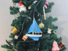 Handcrafted Wooden Light Blue Sailboat with Light Blue Sails Christmas Tree Ornament 9" from Hampton Creations Handcrafted Wooden Light Blue Sailboat with Light Blue Sails Christmas Tree Ornament 9" from Hampton Creations