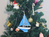 Handcrafted Wooden Light Blue Sailboat with Light Blue Sails Christmas Tree Ornament 9" from Hampton Creations Handcrafted Wooden Light Blue Sailboat with Light Blue Sails Christmas Tree Ornament 9" from Hampton Creations
