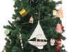 Handcrafted Wooden Intrepid Model Sailboat Christmas Tree Ornament from Hampton Creations