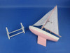 Handcrafted Wooden Decorative Sailboat Model 12" - Pink Model Boat from Hampton Creations