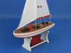 Handcrafted Wooden Decorative Sailboat 12" - Red Sailboat Model from Hampton Creations