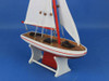 Handcrafted Wooden Decorative Sailboat 12" - Red Sailboat Model from Hampton Creations