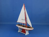Handcrafted Wooden Decorative Sailboat 12" - Red Sailboat Model from Hampton Creations