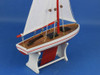Handcrafted Wooden Decorative Sailboat 12" - Red Sailboat Model from Hampton Creations