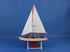 Handcrafted Wooden Decorative Sailboat 12" - Red Sailboat Model from Hampton Creations