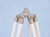 Handcrafted Floor Standing Brushed Nickel With White Leather Galileo Telescope 65" from Hampton Creations Handcrafted Floor Standing Brushed Nickel With White Leather Galileo Telescope 65" from Hampton Creations