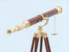 Handcrafted Floor Standing Brass/Wood Galileo Telescope 65" from Hampton Creations Handcrafted Floor Standing Brass/Wood Galileo Telescope 65" from Hampton Creations
