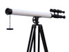 Handcrafted Floor Standing Oil-Rubbed Bronze-White Leather With Black Stand Griffith Astro Telescope 65" from Hampton Creations Handcrafted Floor Standing Oil-Rubbed Bronze-White Leather With Black Stand Griffith Astro Telescope 65" from Hampton Creations