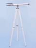 Handcrafted Hampton Collection Chrome with White Leather Griffith Astro Telescope 64" from Hampton Creations Handcrafted Hampton Collection Chrome with White Leather Griffith Astro Telescope 64" from Hampton Creations