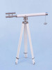 Handcrafted Hampton Collection Chrome with White Leather Griffith Astro Telescope 64" from Hampton Creations Handcrafted Hampton Collection Chrome with White Leather Griffith Astro Telescope 64" from Hampton Creations