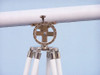 Handcrafted Hampton Collection Chrome with White Leather Griffith Astro Telescope 64" from Hampton Creations Handcrafted Hampton Collection Chrome with White Leather Griffith Astro Telescope 64" from Hampton Creations