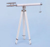 Handcrafted Hampton Collection Chrome with White Leather Griffith Astro Telescope 64" from Hampton Creations Handcrafted Hampton Collection Chrome with White Leather Griffith Astro Telescope 64" from Hampton Creations