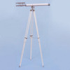 Handcrafted Hampton Collection Chrome with White Leather Griffith Astro Telescope 64" from Hampton Creations Handcrafted Hampton Collection Chrome with White Leather Griffith Astro Telescope 64" from Hampton Creations