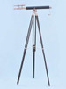 Handcrafted Chrome - Leather Griffith Astro Telescope 64" with Black Wooden Legs from Hampton Creations