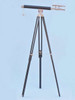 Handcrafted Chrome - Leather Griffith Astro Telescope 64" with Black Wooden Legs from Hampton Creations