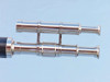 Handcrafted Chrome - Leather Griffith Astro Telescope 64" with Black Wooden Legs from Hampton Creations