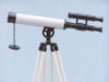 Handcrafted Floor Standing Oil Rubbed Bronze with White Leather Griffith Astro Telescope 50" from Hampton Creations Handcrafted Floor Standing Oil Rubbed Bronze with White Leather Griffith Astro Telescope 50" from Hampton Creations