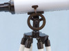 Handcrafted Floor Standing Oil Rubbed Bronze with White Leather Griffith Astro Telescope 50" from Hampton Creations Handcrafted Floor Standing Oil Rubbed Bronze with White Leather Griffith Astro Telescope 50" from Hampton Creations