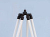 Handcrafted Floor Standing Bronze with White Leather Harbor Master Telescope 50" from Hampton Creations Handcrafted Floor Standing Bronze with White Leather Harbor Master Telescope 50" from Hampton Creations