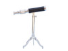 Handcrafted Chrome with Leather Telescope on Stand 17" from Hampton Creations Handcrafted Chrome with Leather Telescope on Stand 17" from Hampton Creations