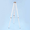 Handcrafted Floor Standing Brushed Nickel With White Leather Anchormaster Telescope 65" from Hampton Creations Handcrafted Floor Standing Brushed Nickel With White Leather Anchormaster Telescope 65" from Hampton Creations