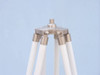 Handcrafted Floor Standing Brushed Nickel With White Leather Anchormaster Telescope 65" from Hampton Creations Handcrafted Floor Standing Brushed Nickel With White Leather Anchormaster Telescope 65" from Hampton Creations