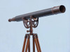 Handcrafted Floor Standing Antique Copper With Leather Anchormaster Telescope 65" from Hampton Creations Handcrafted Floor Standing Antique Copper With Leather Anchormaster Telescope 65" from Hampton Creations