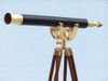 Handcrafted Floor Standing Brass/Leather Anchormaster Telescope 65" from Hampton Creations Handcrafted Floor Standing Brass/Leather Anchormaster Telescope 65" from Hampton Creations