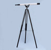 Handcrafted Floor Standing Oil-Rubbed Bronzed-White Leather with Black Stand Anchormaster Telescope 65" from Hampton Creations Handcrafted Floor Standing Oil-Rubbed Bronzed-White Leather with Black Stand Anchormaster Telescope 65" from Hampton Creations