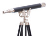 Handcrafted Floor Standing Chrome/Leather Anchormaster Telescope 65" from Hampton Creations Handcrafted Floor Standing Chrome/Leather Anchormaster Telescope 65" from Hampton Creations