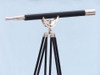 Handcrafted Floor Standing Chrome/Leather Anchormaster Telescope 65" from Hampton Creations Handcrafted Floor Standing Chrome/Leather Anchormaster Telescope 65" from Hampton Creations