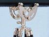 Handcrafted Floor Standing Chrome/Leather Anchormaster Telescope 65" from Hampton Creations Handcrafted Floor Standing Chrome/Leather Anchormaster Telescope 65" from Hampton Creations