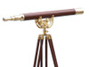 Handcrafted Floor Standing Brass/Wood Anchormaster Telescope 65" from Hampton Creations Handcrafted Floor Standing Brass/Wood Anchormaster Telescope 65" from Hampton Creations