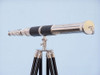 Handcrafted Admirals Floor Standing Chrome with Leather Telescope 60" from Hampton Creations Handcrafted Admirals Floor Standing Chrome with Leather Telescope 60" from Hampton Creations