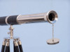 Handcrafted Admirals Floor Standing Chrome with Leather Telescope 60" from Hampton Creations Handcrafted Admirals Floor Standing Chrome with Leather Telescope 60" from Hampton Creations