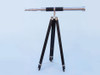 Handcrafted Admirals Floor Standing Chrome with Leather Telescope 60" from Hampton Creations Handcrafted Admirals Floor Standing Chrome with Leather Telescope 60" from Hampton Creations