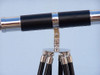 Handcrafted Admirals Floor Standing Chrome with Leather Telescope 60" from Hampton Creations Handcrafted Admirals Floor Standing Chrome with Leather Telescope 60" from Hampton Creations