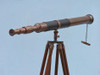 Handcrafted Admirals Floor Standing Antique Copper with Leather Telescope 60" from Hampton Creations Handcrafted Admirals Floor Standing Antique Copper with Leather Telescope 60" from Hampton Creations