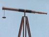 Handcrafted Admirals Floor Standing Antique Copper with Leather Telescope 60" from Hampton Creations Handcrafted Admirals Floor Standing Antique Copper with Leather Telescope 60" from Hampton Creations