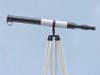 Handcrafted Admirals Floor Standing Oil Rubbed Bronze with White Leather Telescope 60" from Hampton Creations Handcrafted Admirals Floor Standing Oil Rubbed Bronze with White Leather Telescope 60" from Hampton Creations