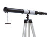 Handcrafted Admirals Floor Standing Oil Rubbed Bronze with White Leather Telescope 60" from Hampton Creations Handcrafted Admirals Floor Standing Oil Rubbed Bronze with White Leather Telescope 60" from Hampton Creations