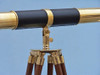 Handcrafted Admirals Floor Standing Brass with Leather Telescope 60" from Hampton Creations Handcrafted Admirals Floor Standing Brass with Leather Telescope 60" from Hampton Creations