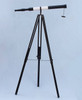 Handcrafted Admirals Floor Standing Oil Rubbed Bronze-White Leather with Black Stand Telescope 60" from Hampton Creations Handcrafted Admirals Floor Standing Oil Rubbed Bronze-White Leather with Black Stand Telescope 60" from Hampton Creations