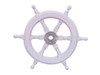 Handcrafted Deluxe Class White Wood and Chrome Ship Decorative Steering Wheel 12" from Hampton Creations