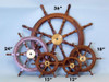 Handcrafted Deluxe Class Wood and Brass Decorative Ship Wheel 36" from Hampton Creations