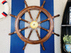 Handcrafted Deluxe Class Wood and Brass Decorative Ship Wheel 36" from Hampton Creations
